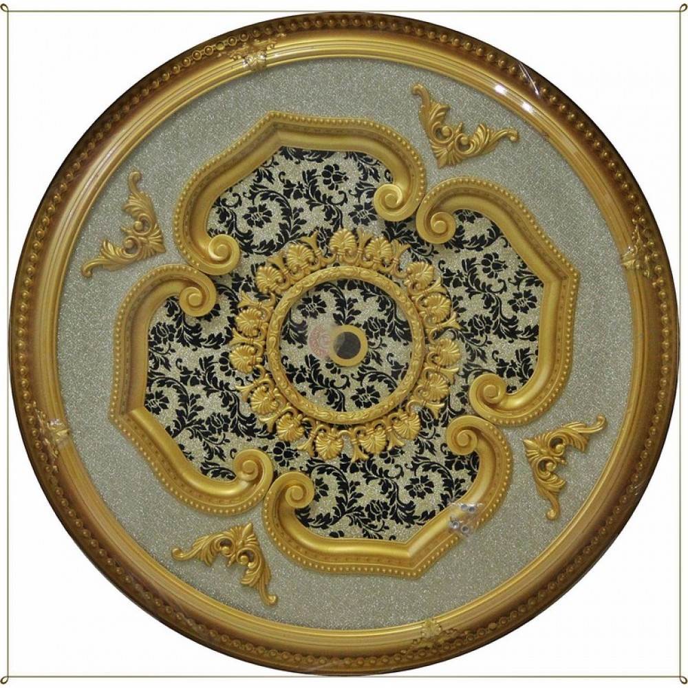 100 Cm Yuvarlak Osmanli Saray Tavan S-507 Avize Gobegi Altin Varak Kaplamali 3D